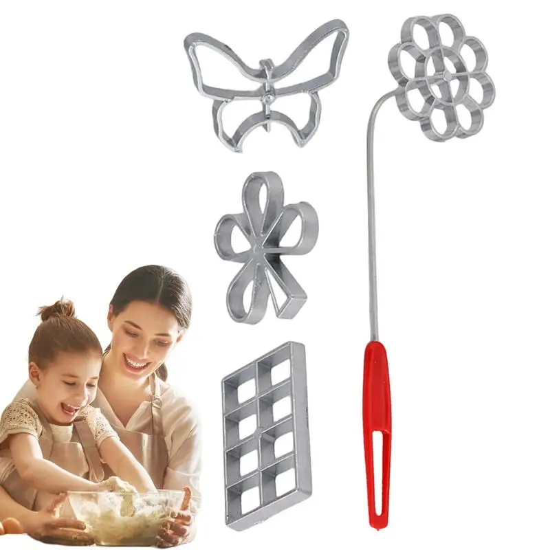 Aluminum Rosette Mold Iron Maker Waffle Alloy Frying Snack Mold Funnel Cookie Bake Mold Bunuelos Mold with Handle Baking Tool