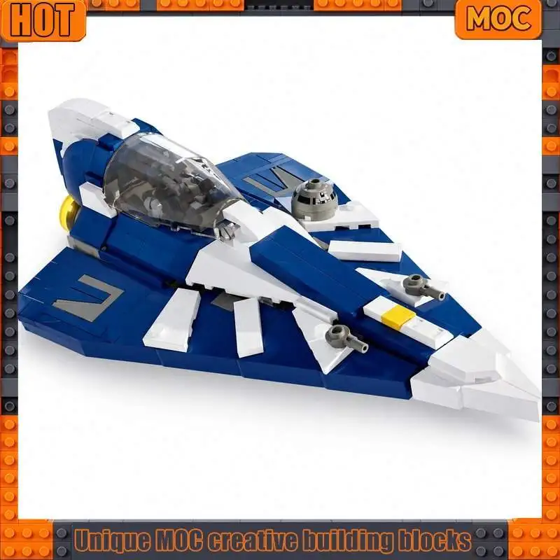 256PCS Sci Fi Delta Wing Starfighter Building Blocks Model Space Interceptor Assembly Toy Creative Desk Decor Display Gift