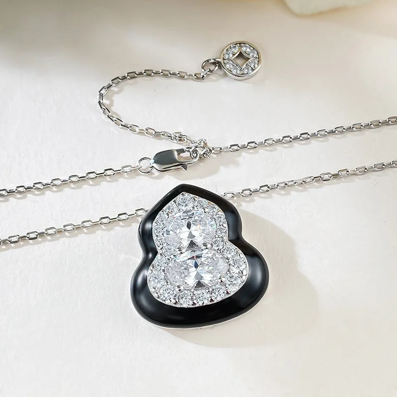 Trendy Retro Chinese Style High-end Simulation Diamond Niche Design Sense S925 Silver Fulu Hulu