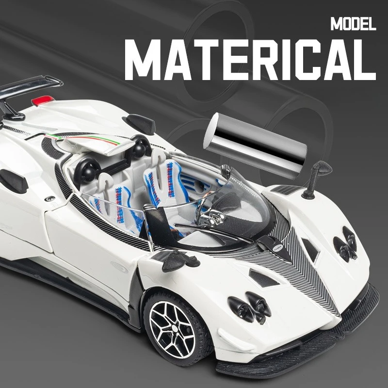1:32 Pagani Zonda R Supercar moulé sous pression en alliage Convertible modèle de voiture de luxe son lumière retirer voiture pour enfants jouets cadeau