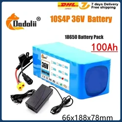 original 36V 10s4p 100Ah 20000W large capacity 18650 lithium battery pack with BMS XT60 Plug 18650battery