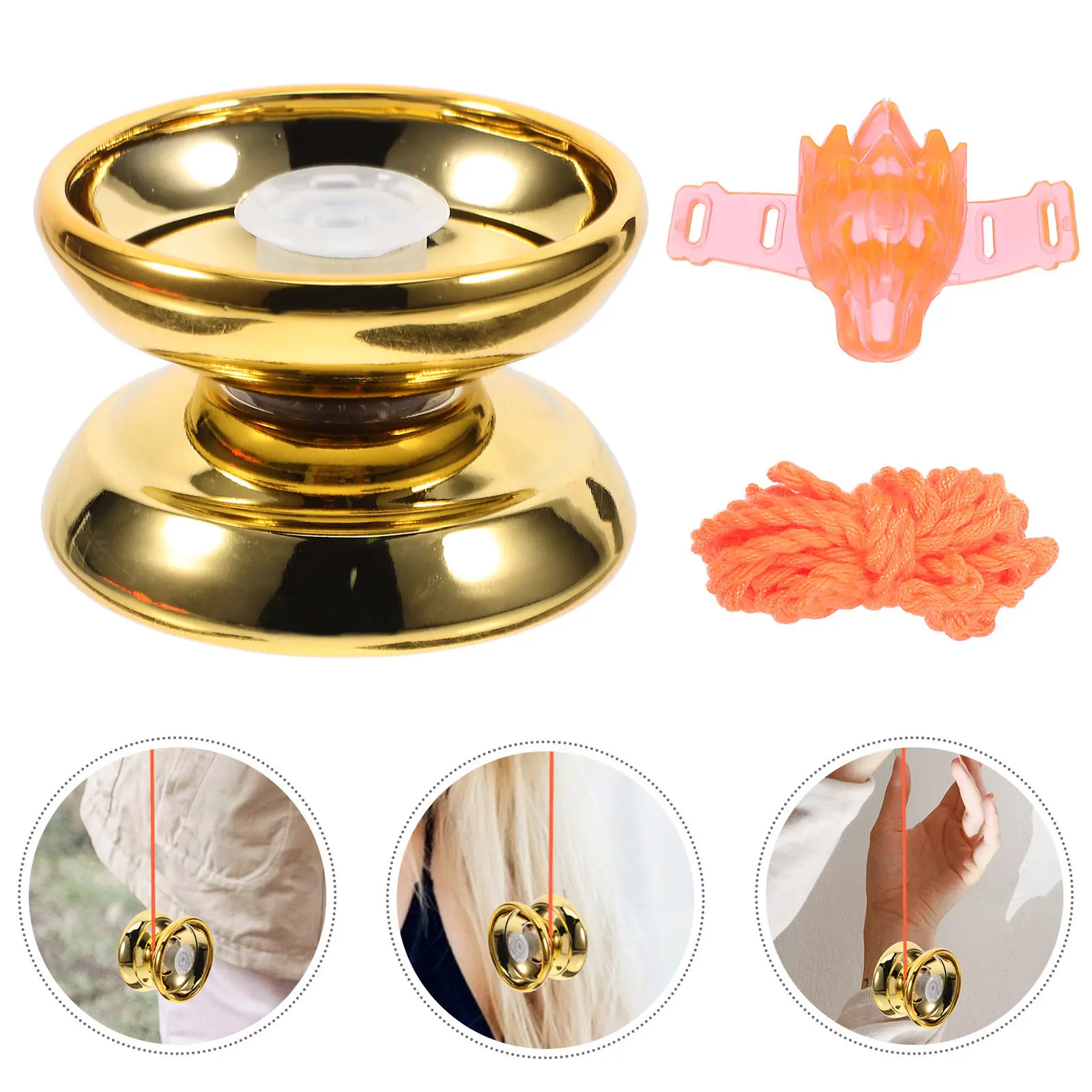 1Set Alloy Yo-Yo Ball Beginner Fingertip Plaything Smooth String Outdoor Fun Exercise Hand-Eye Coordination Flexibility Strength