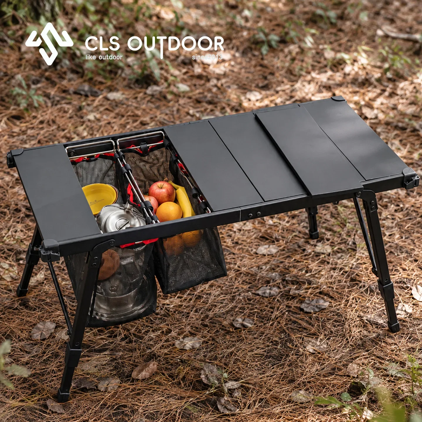 IGT Unit Mesh Water Filter Basket, Outdoor Camping Black Storage Basket, Bowl and Cup Storage Bag, Durable and Portable