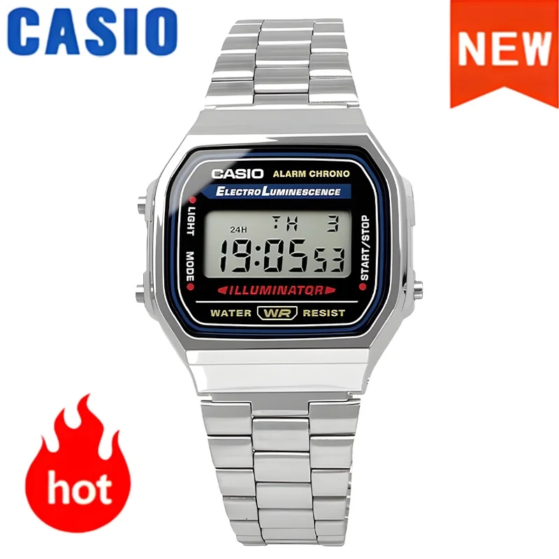 ساعة كاسيو للرجال ريترو اسكوير رياضية مقاومة للماء متعددة الوظائف ساعة كوارتز رقمية أنيقة للجنسين هدية ساعات رجالية