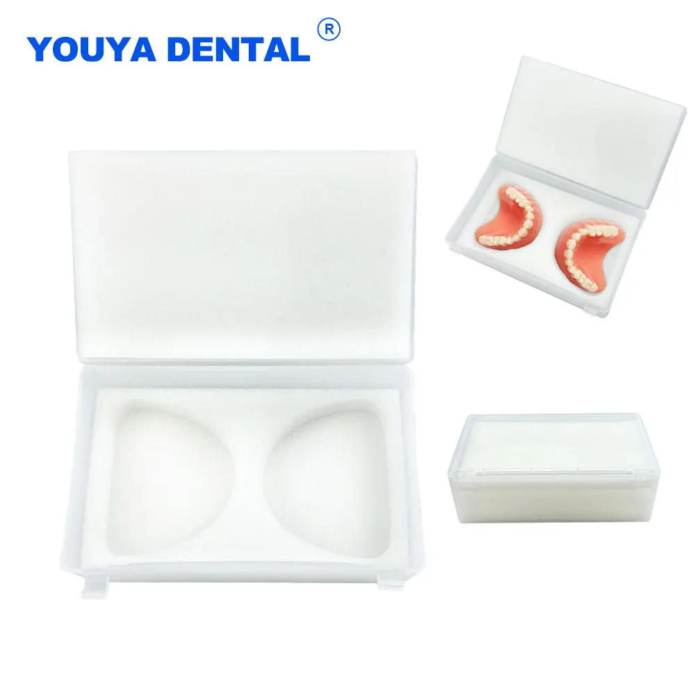 Denture Delivery Case Plastic Dental Implant Fake Teeth Storage With Foam Sponge Dental Model Student Learning Teaching Box