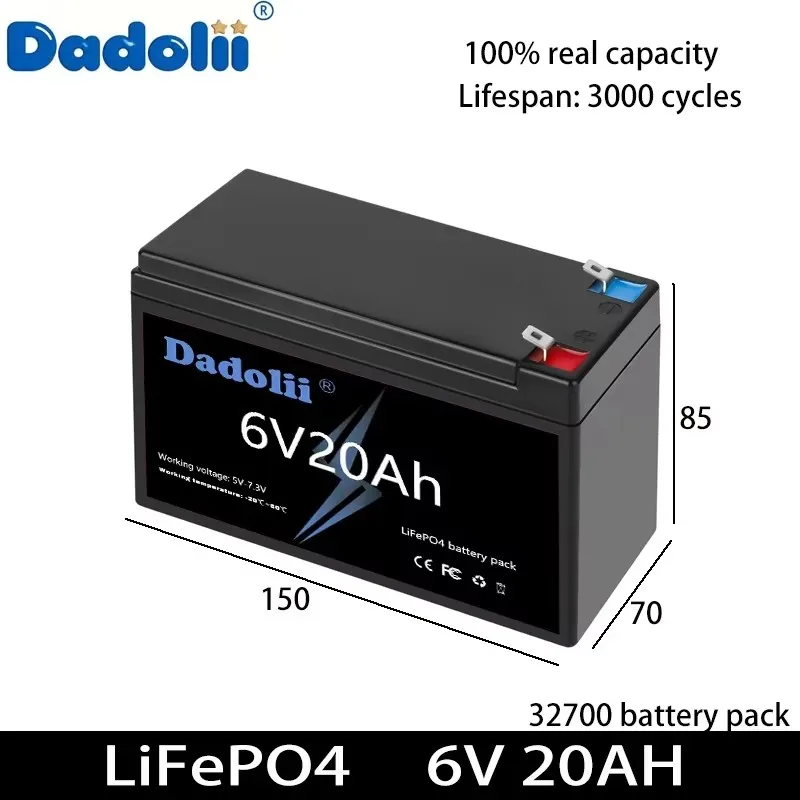 LiFePO4-accu's – 6V 5Ah/8Ah/10Ah voor elektrische auto's voor kinderen, speelgoedauto's, motorfietsen en kinderwagens