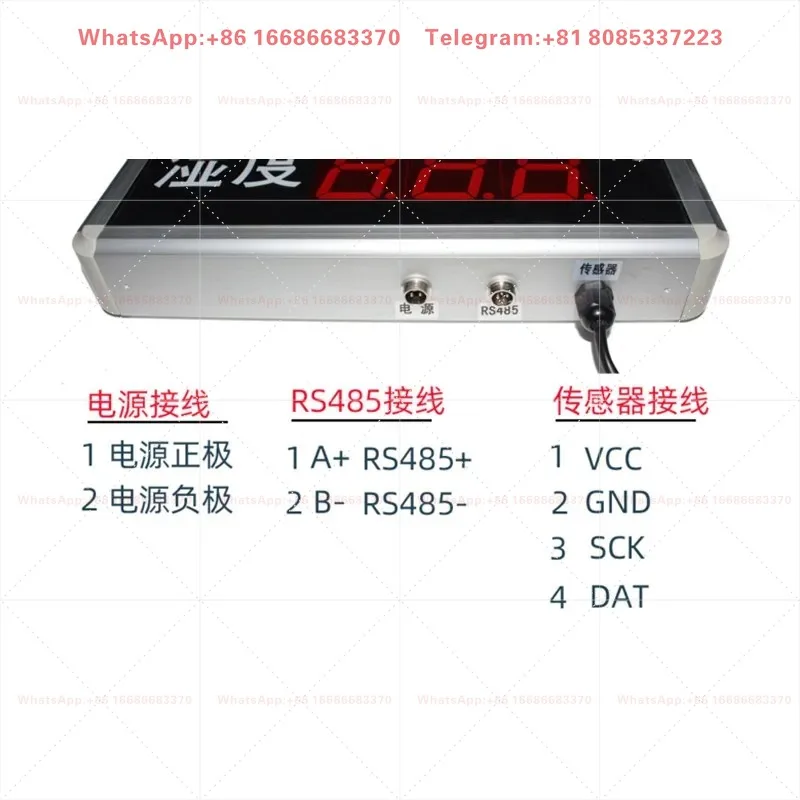 Large Screen LED Temperature Humidity Sensor Display Board with RS485 Communication Interface