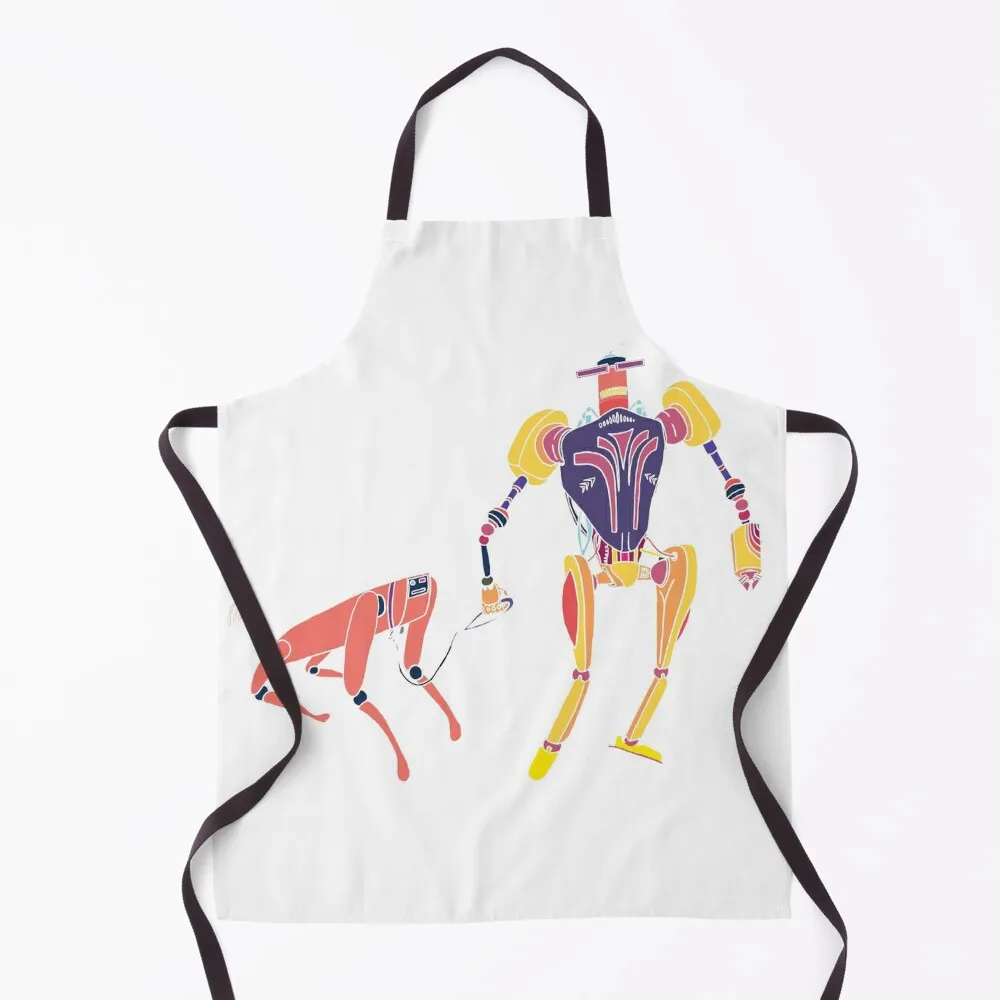 A Bot and his dog Colour 2 Apron kitchen item Kitchen And Home Items Apron