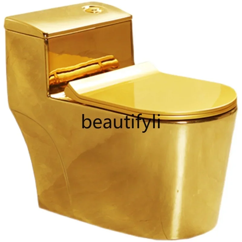 

Golden toilet seat large diameter toilet European creative personality golden toilet2936