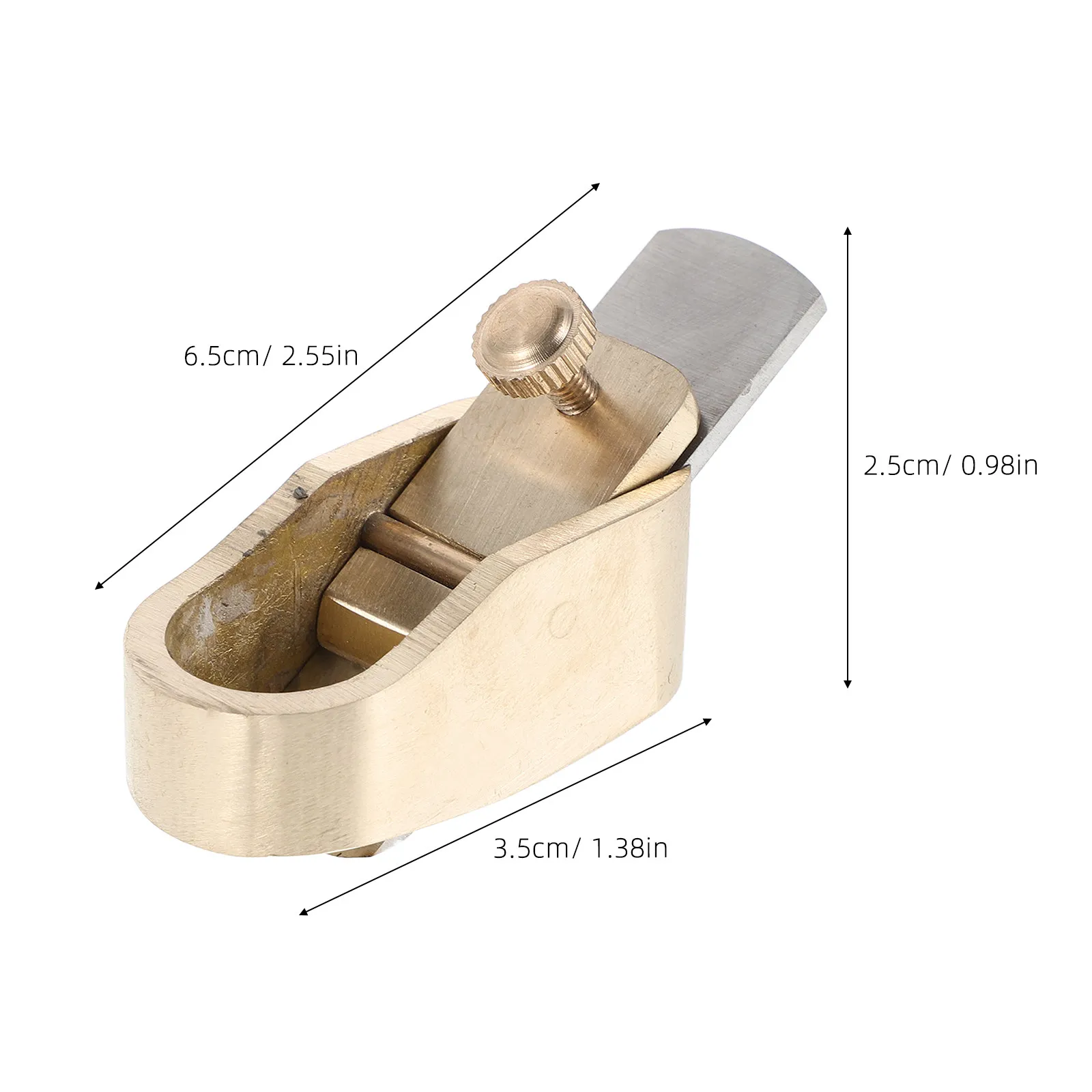Mini Woodworking Plane Tool Brass Construction 12Mm Blade for Violin Making - Handheld Thumb Planer for Precise Bridge Fitting