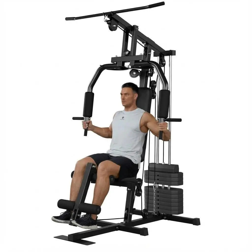 Home Gym Equipment, Multifunctional Workout Station with 100LBS Weight Stack, Home Gym Machine for Full Body Traning