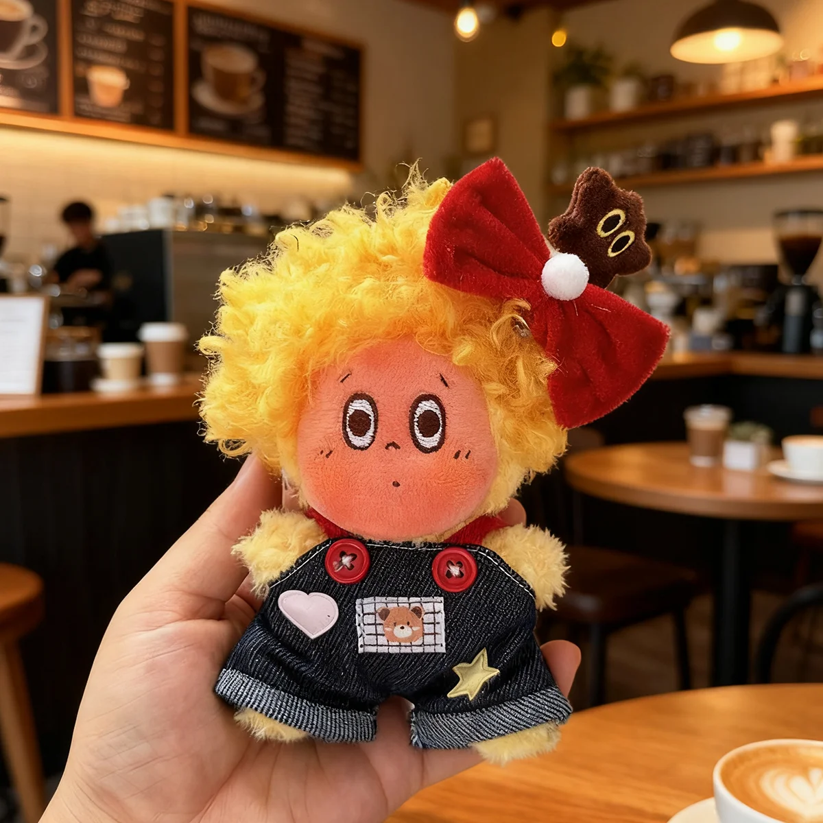 [No Doll] For Twinkle Twinkle 4.0 Doll's Clothes Pocket Checkered Bear Overalls For Labubu 4.0 Doll's DIY Outfit Accessories
