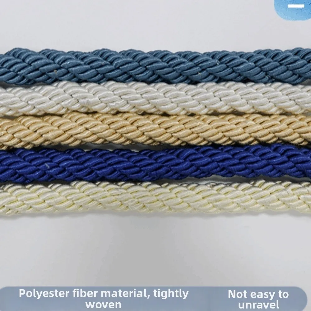 2Pcs Creative Braided Rope Curtain Tiebacks Non Perforated Elegant Curtain Strap Strong Magnet Boho Curtain Buckle Window