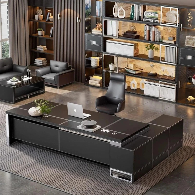 L Shaped Executive Desk Chair Designer Asthetic Conference Office Table Study Writing Manager Mesa Para Computador Home Office