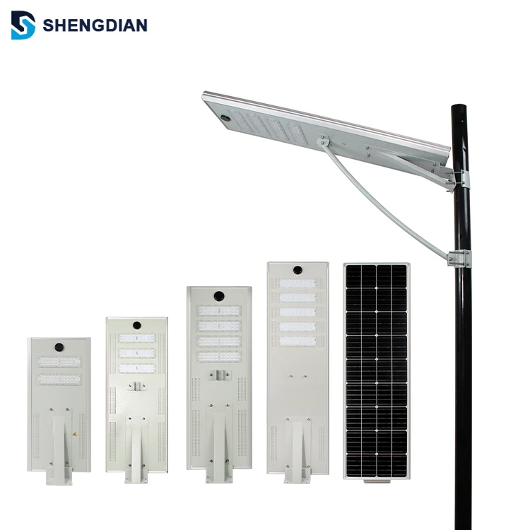 80W 100W Battery Power Panel Lights System Outdoor Dimmable Integrated Led Solar Street Light