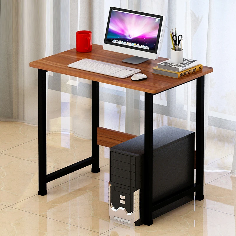!@Modern Style Office Furniture Desk Simple Desktop Computer Desk with Composite Steel Frame & Wooden