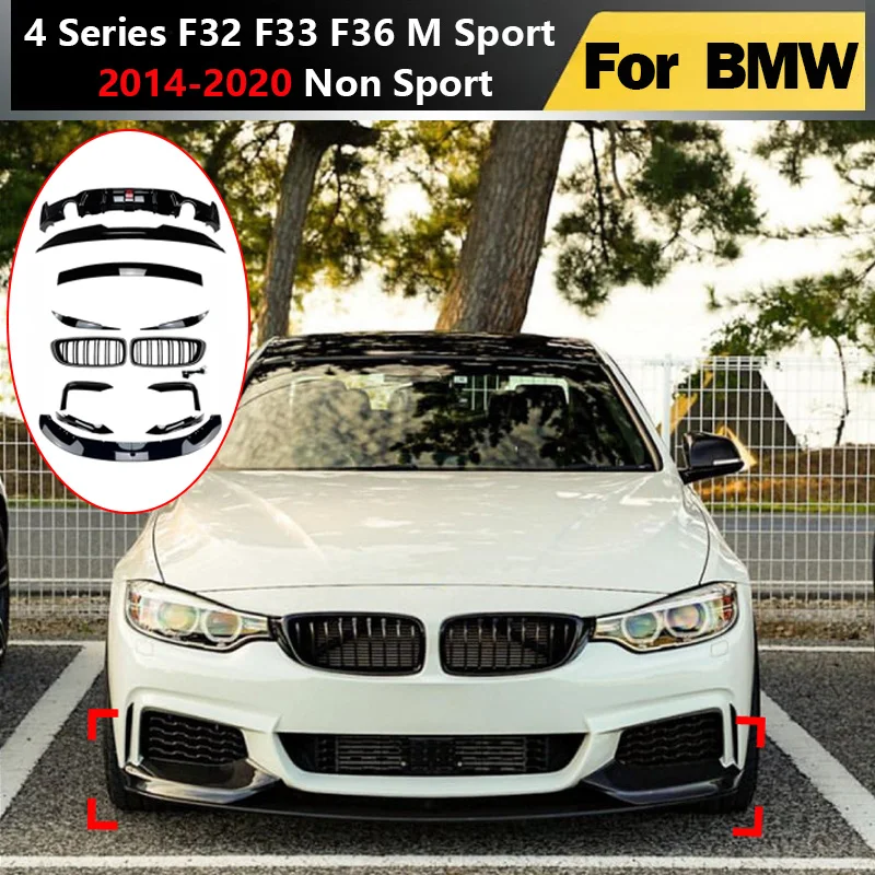 

Для BMW 4 серии F32 F33 F36 M Sport 2014-2020 Накладка на переднюю и заднюю противотуманную фару F32 Задний и крыш Крыло Решетка для бровей Ветровой нож