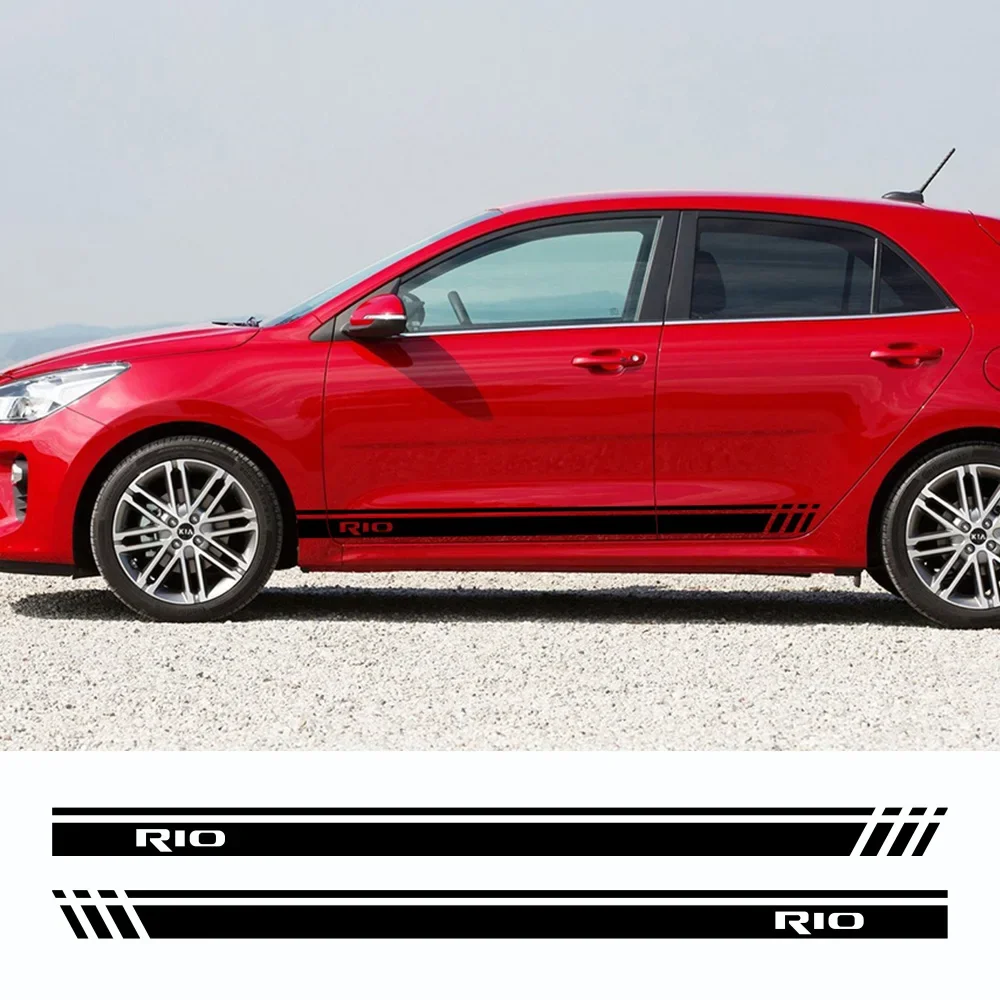 

2PCS Car Side Door Stripes Stickers For KIA RIO 4 5 LX S Tuning Accessories Auto Sport Styling Decoration Vinyl Film Decals