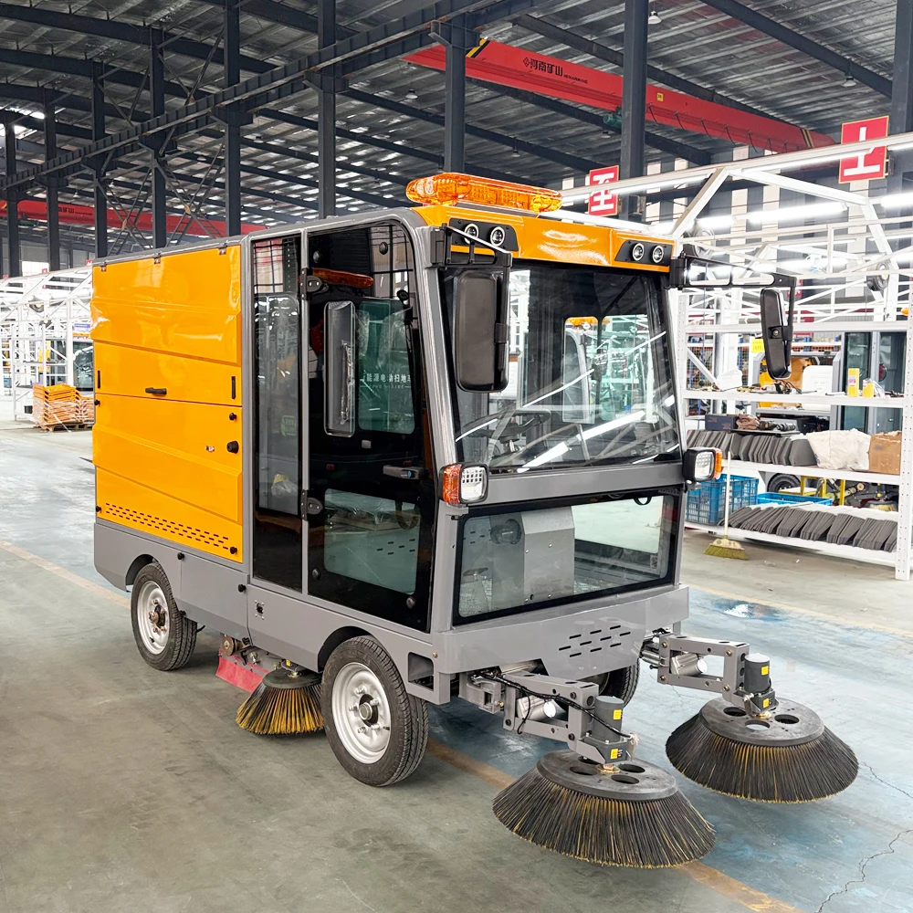 High Quality Customized Street Industrial Floor Road Sweeper Electric Four-wheel Five-brush Sweeper Hanging Bucket Machine