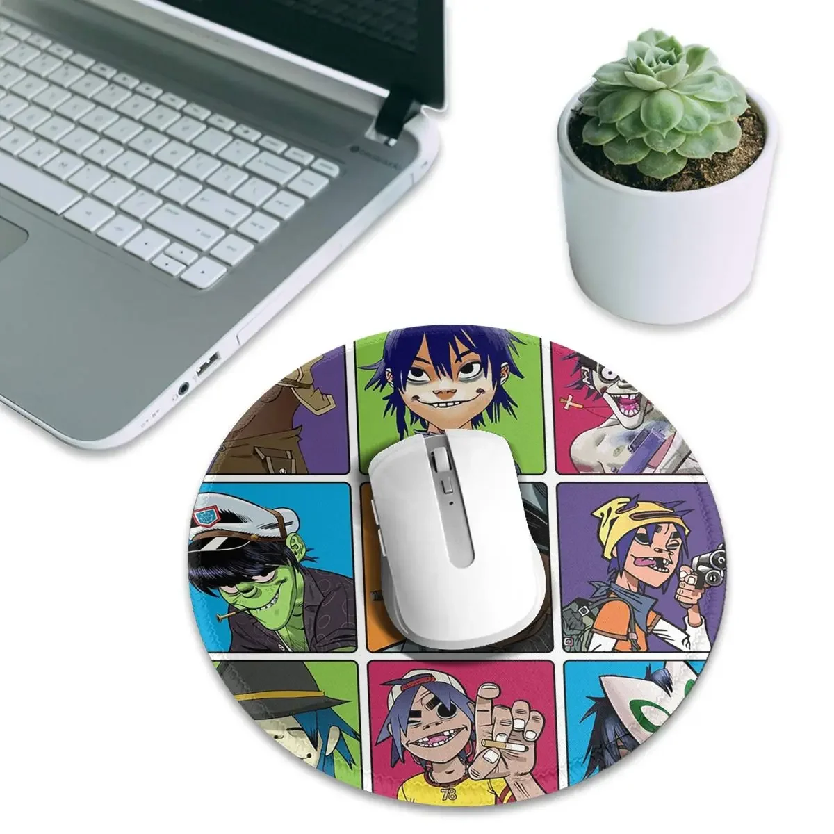 Music Band Gorillaz Round Mouse Pad Computer Keyboard Mouse Mat Gamer Laptop Desk Mat Office Accessories Table Mats