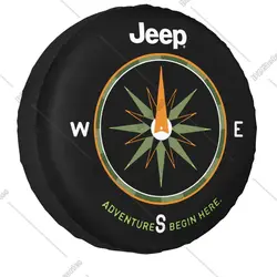 Compass Design Spare Wheel Cover Custom Adventure Begin Here Tire Protector Trailer Camper Travel Trailer Wheel Protectors