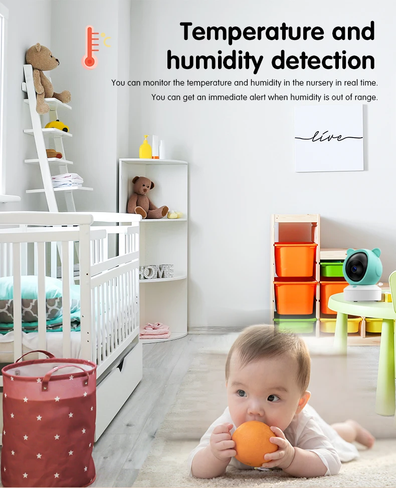 Danmini Video Intercom Baby Monitor TUYA APP Remote Control Infrared Night Vision Crying Detection 1080P Indoor Security Camera