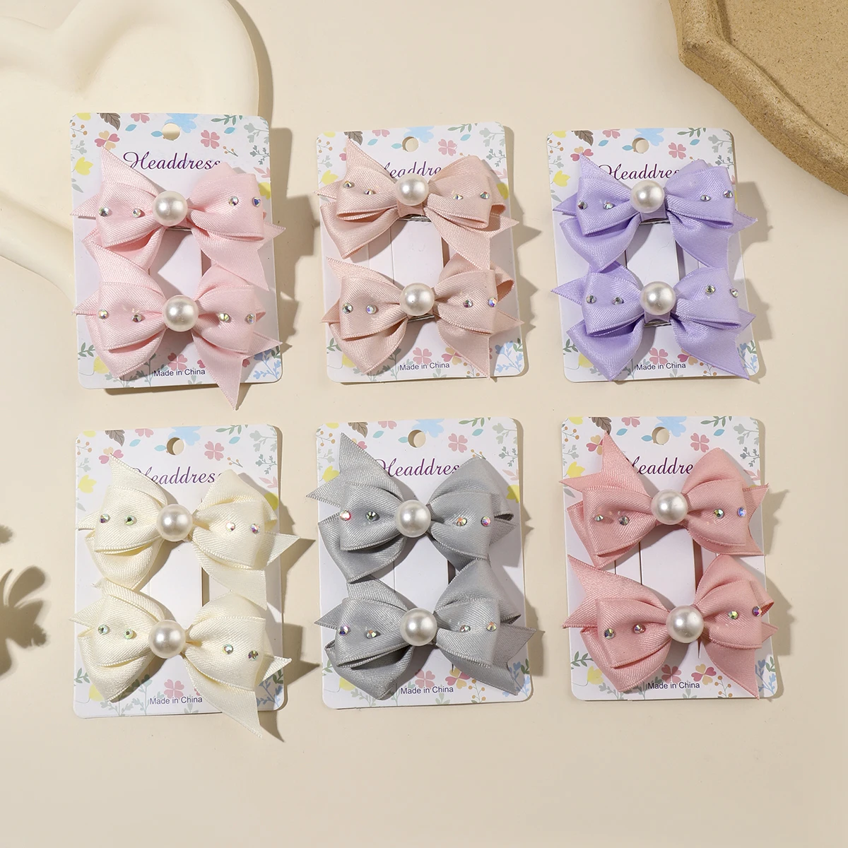 2Pcs New Sweet Bow Hairpins Solid Color Bowknot Hair Clips For Girls Pearl Butterfly Barrettes Clip Kids Hair Accessories