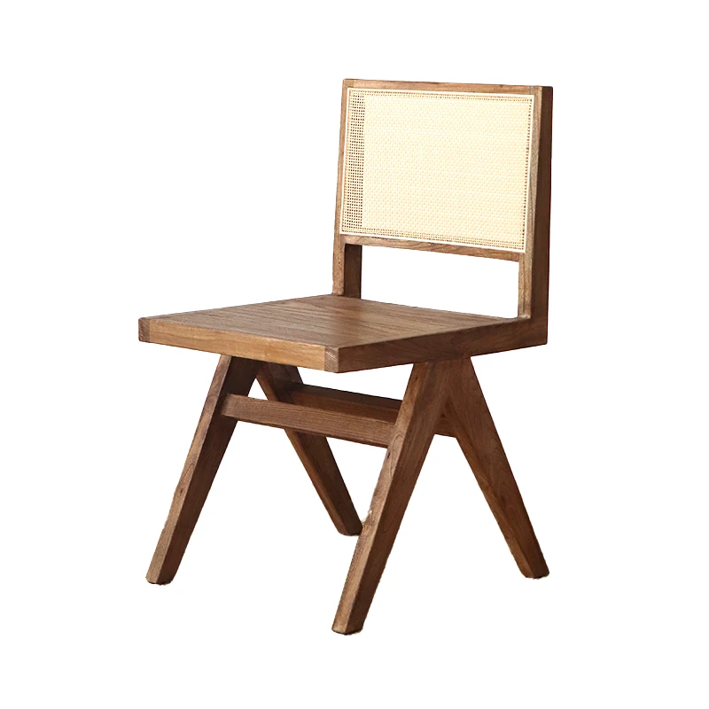 

Medieval, wabi-sabi, solid wood, rattan, dining chair, Japanese style, backrest