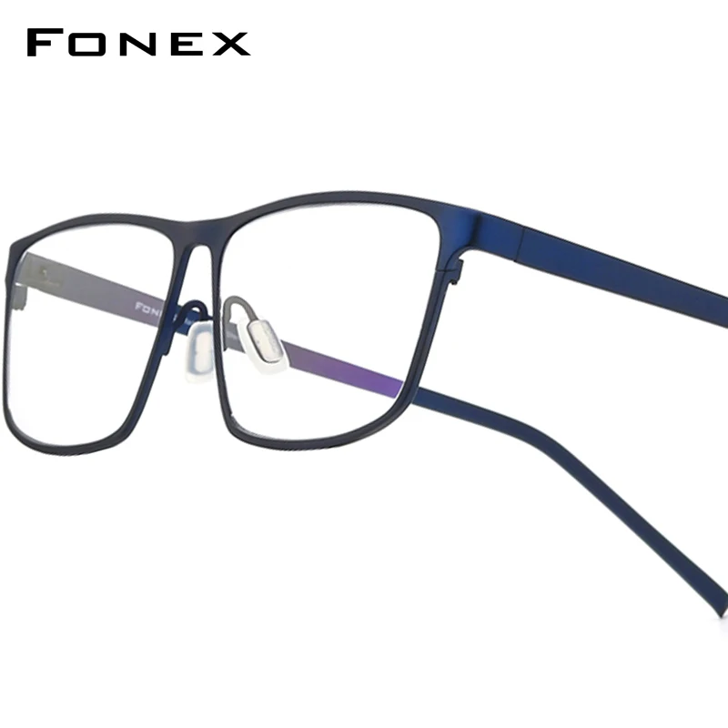 FONEX Pure Titanium Glasses Frame Men Brand Design Square Eyeglasses Ultralight-Weight High-end Quality Japanese Eyewear 871