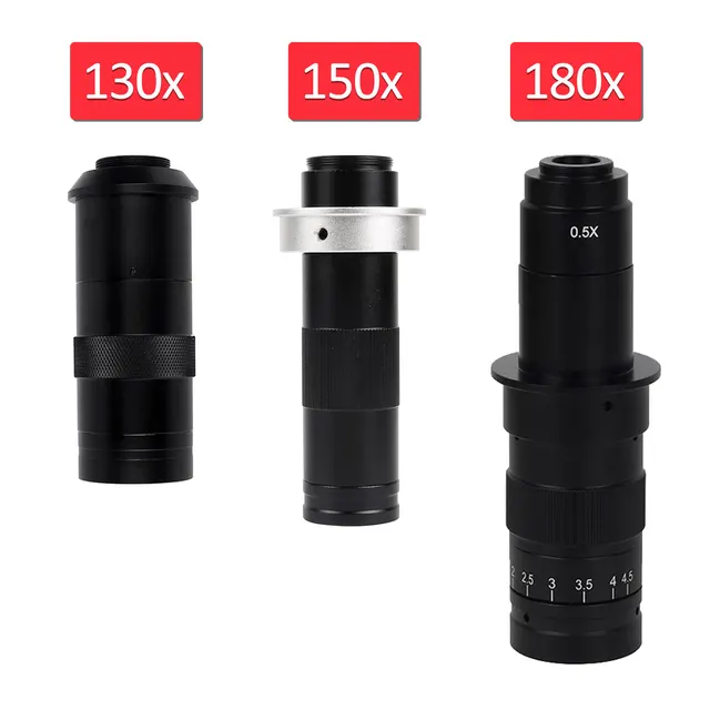Regulowane powiększenie 180X 150X 130X Zoom C Mount Lens 0,7X ~ 4,5X Powiększenie dla HDMI USB Przemysłowa kamera wideo z mikroskopem