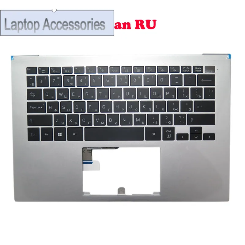 HJ Black/Silver Palmrest&KR/RU/TW Backlit Keyboard For LG 14Z90P 14DZ90P 14Z90P-G 14Z90P-K No Touchpad Korea KR Russian RU