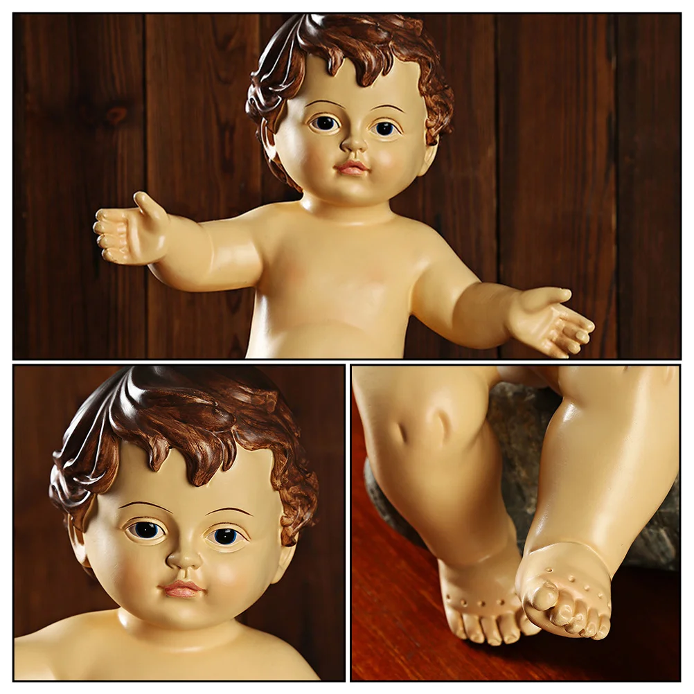 Holy Child Ornament Saint Baby Adornment Religious Church Newborn Decoration Jesus Statue Figurine Infant Toys Body Resin - Image 3