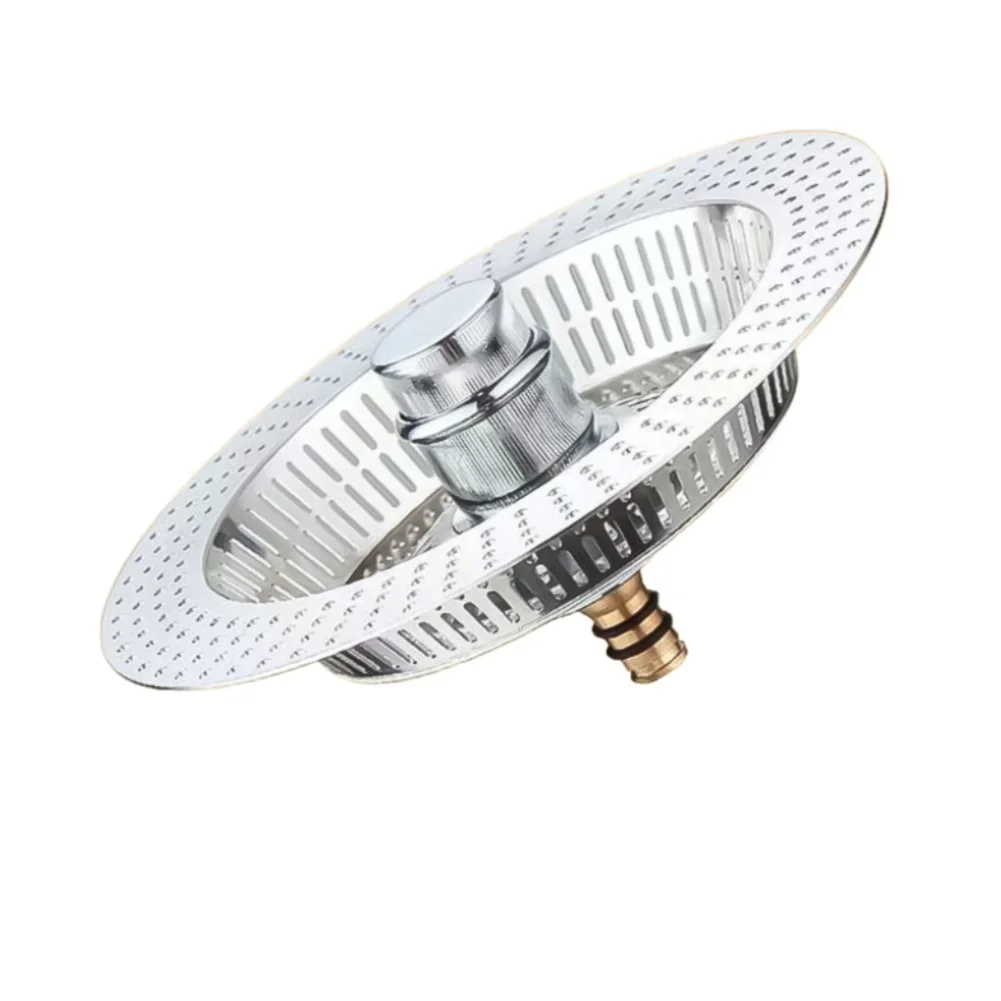Stainless Steel Drain Strainer Basket Filter Stopper for Kitchen Sinks Featuring Anti-Smell Seal and Tool-Free Install