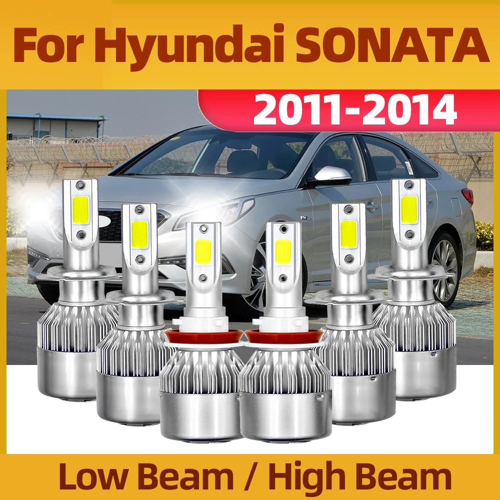 

TEENRAM LED Headlight Lamp Bulb H7/H7 High Low Beam Lamp H11 Fog Lamp 110W 6000K White For Hyundai SONATA 2011 2012 2013 2014