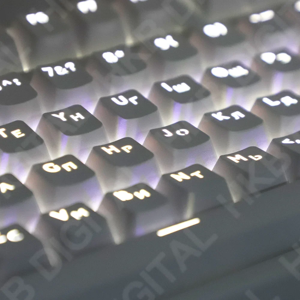 104 Keys Russian Keycaps OEM Height ABS White Backlight for 61 87 104 Mechanical Keyboard AULA Ajazz Akko Game PC