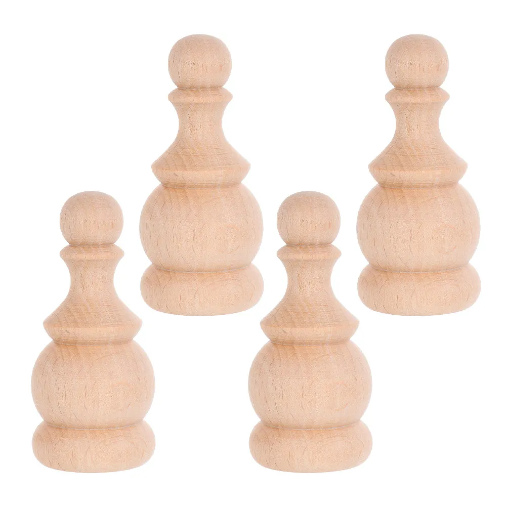 4Pcs Solid Wood Victorian Post Finials Carved Pine Decorative Staircase Newel Caps Porch Deck Rail Toppers Victorian Finials