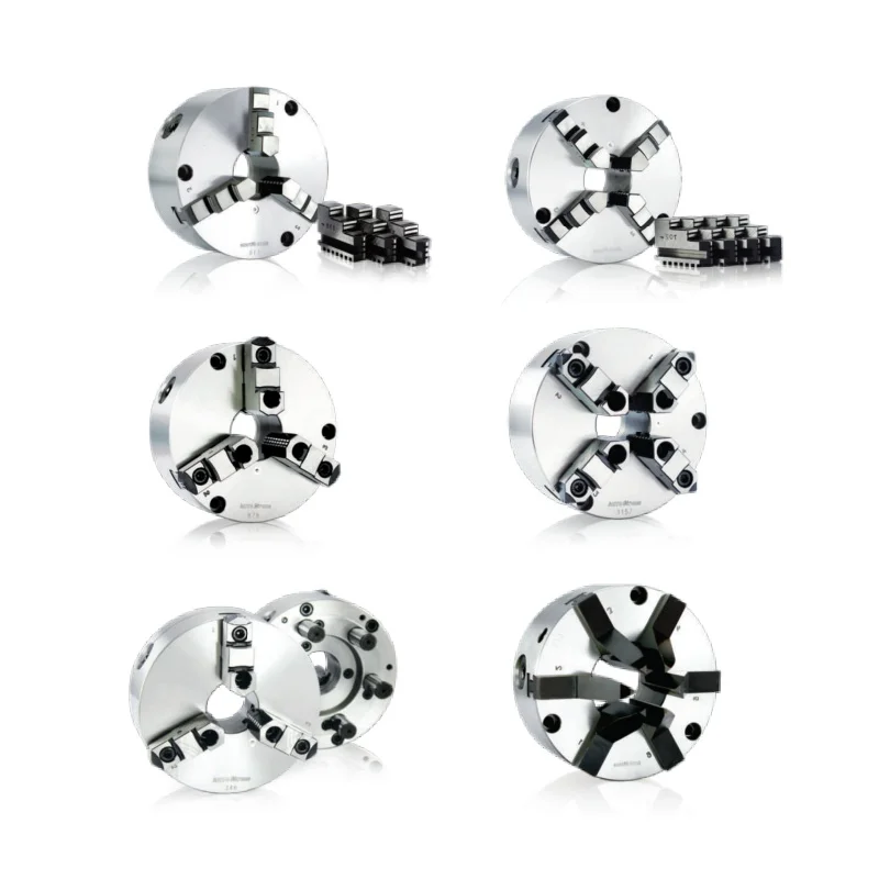 Accuracy 0.03mm AutoStrong 3 4 6 Jaw Strong Scroll Chuck Plain Back Solid Jaws Lathe Machine Chuck