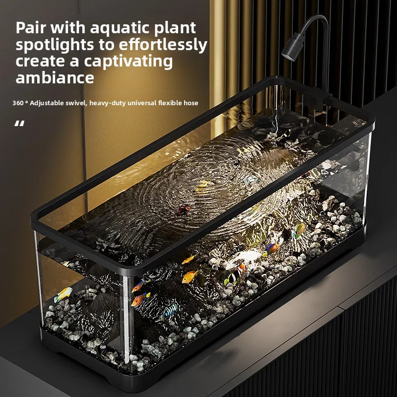 CZ Fish Tank Desktop Ecological Landscaping Stream Tank Lazy Fish Keeping Full Set Wave Maker High Transparency Turtle Tank