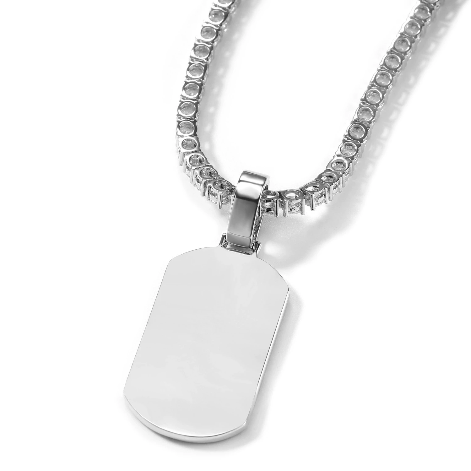Camouflage Badges Shape Bling Bing Iced Out Pendant Necklace Rock Rapper Fashion Hip Hop Jewelry BP339
