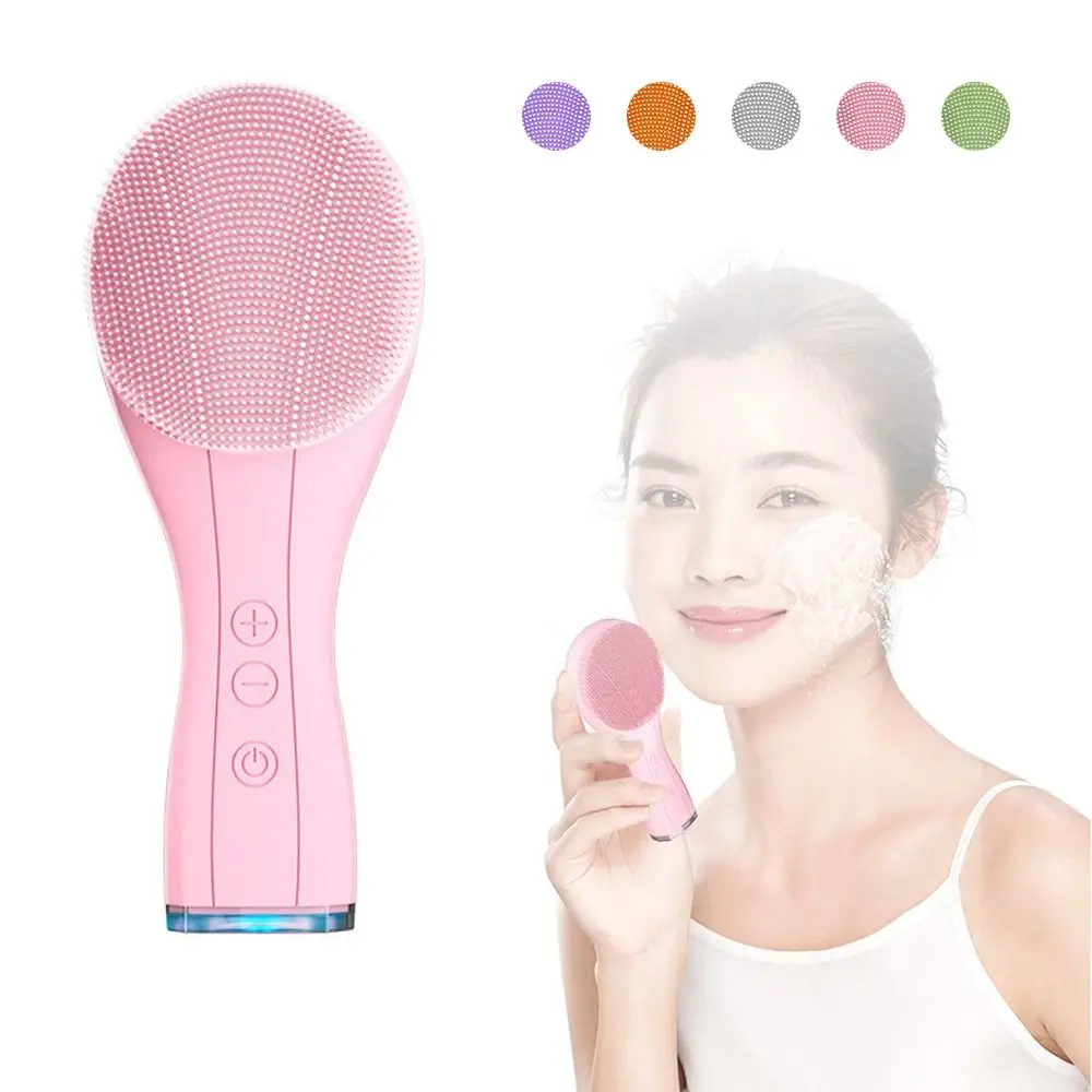 ใหม่ไฟฟ้าแปรงทําความสะอาดผิวหน้าซิลิโคนกันน้ํา Face Scrubber Exfoliating Sonic Vibration Pore CLEANER ผู้หญิง
