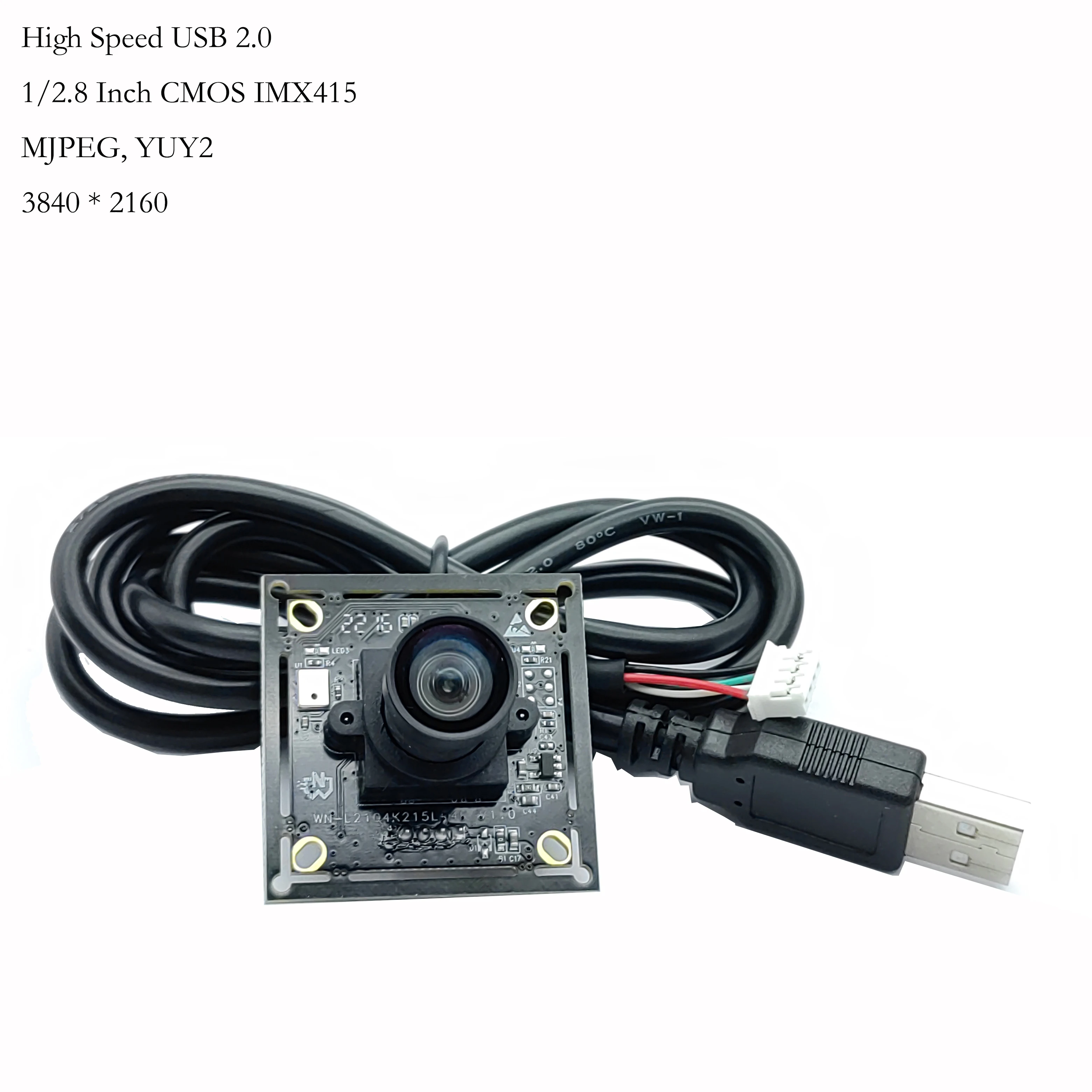 

3840*2160 4K HD IMX415 USB 2.0 Camera Module 95 Degree With Digital Mic 30FPS UVC OTG Plug and Play For Face Recognition