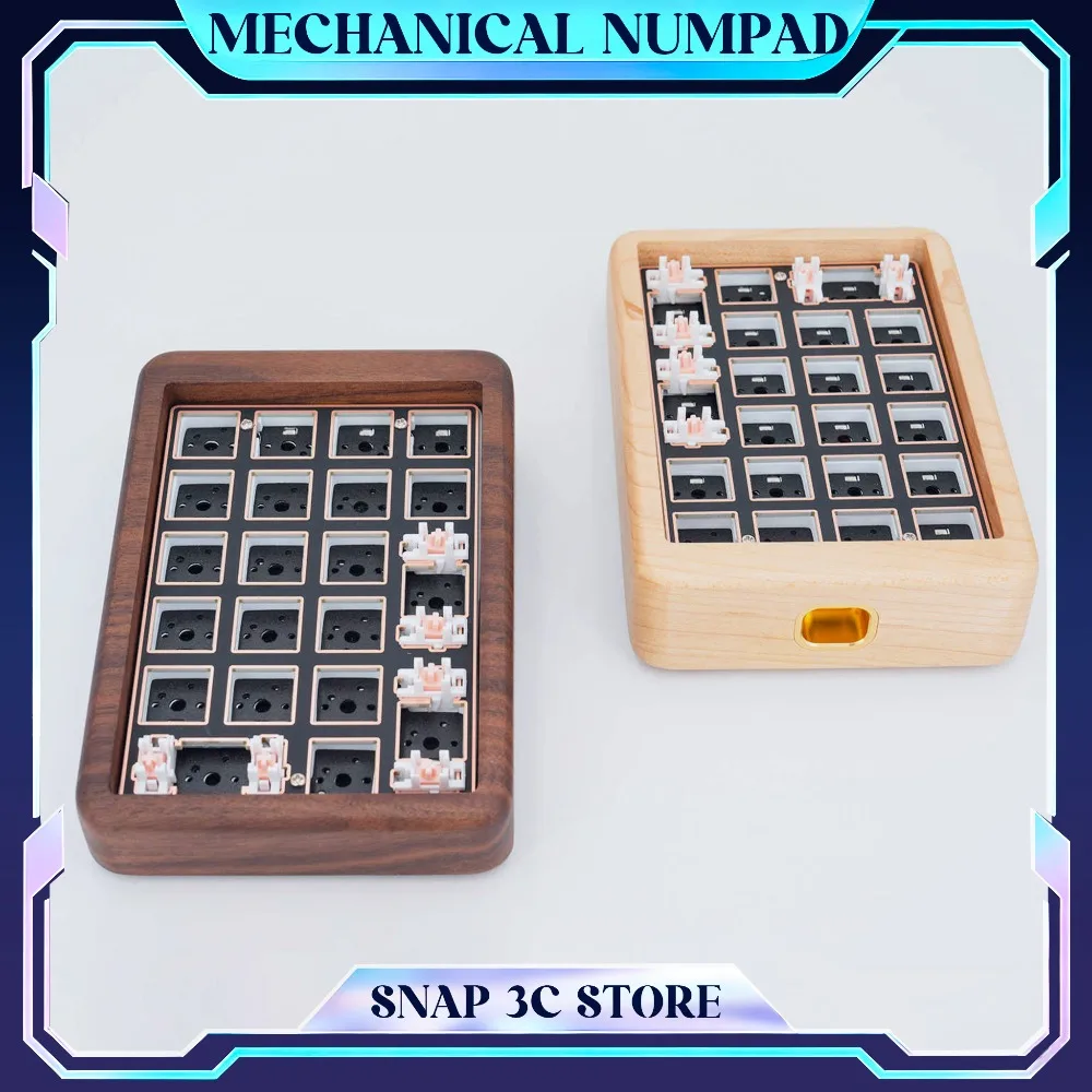 Handmade Walnut Mechanical Numpad Hot-Swap RGB Wireless Bluetooth 3 Mode Programmable Macro Pad for Win/Mac Custom Keyboard