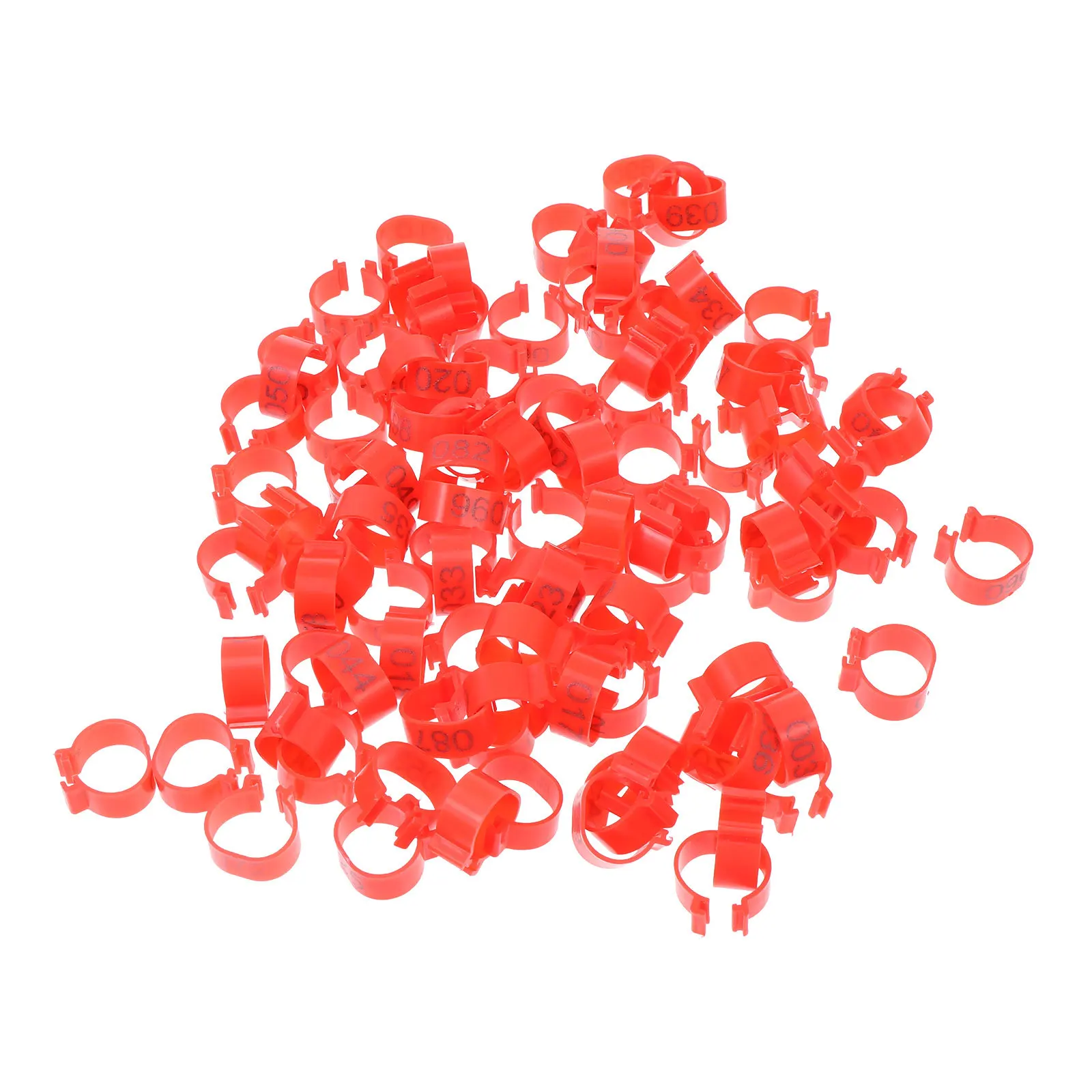 

100pcs Poultry Leg Rings Numbered Goose Foot Rings Marking Bands Chicken Identification Plastic Ankle Clips Reusable Durable