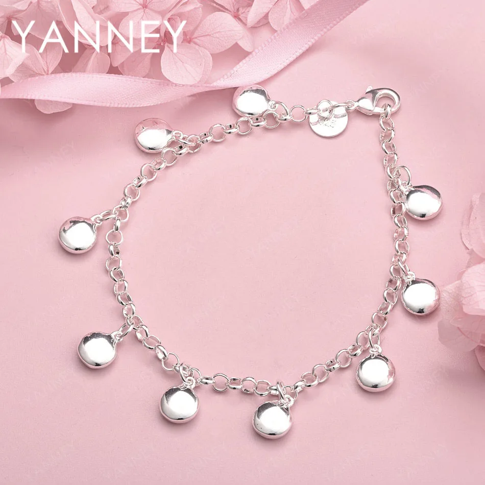 

925 Sterling Silver 8-inch Delicate Round Bracelet for Women, a Fashionable Jewelry Gift for Weddings