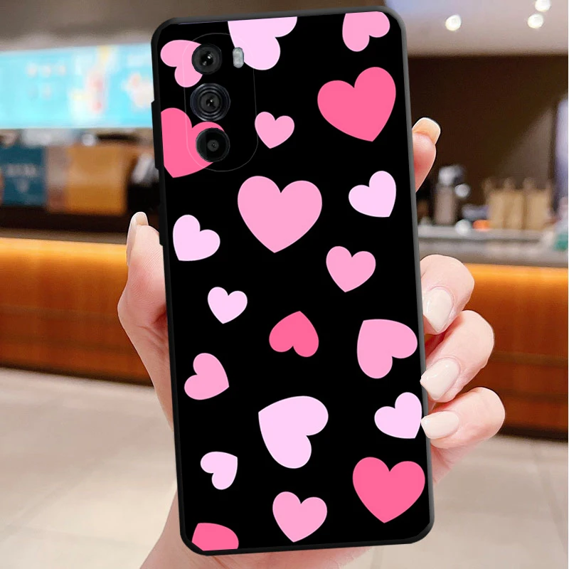 حافظة هاتف لهاتف موتورولا إيدج 50 40 برو 60 50 40 30 Ultra Neo Fusion Moto G85 G72 G53 G54 G84 G13 G32 أحبك قلب وردي #2