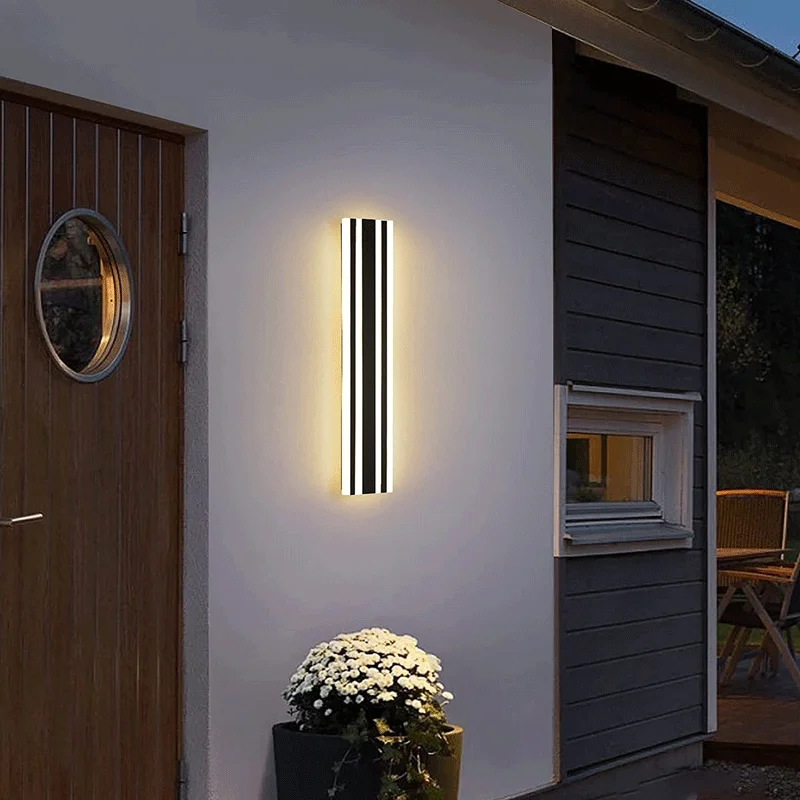 Luz de pared exterior para jardín, lámpara larga para edificios, impermeable IP65, candelabros para porche, casa de campo