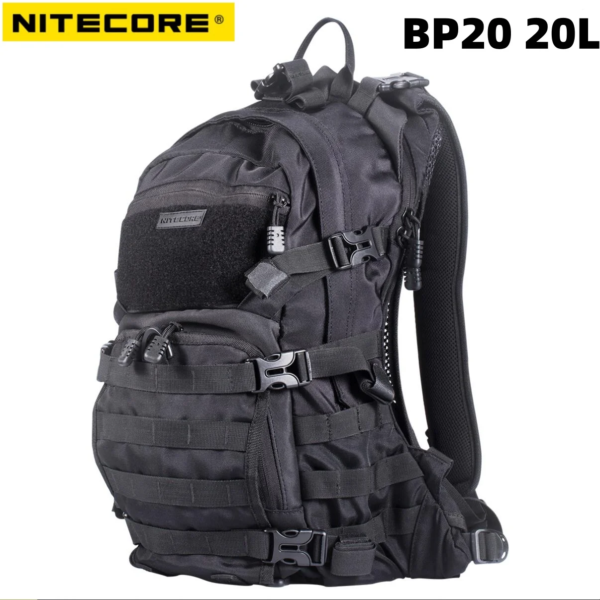 Nitecore BP20 Outdoor Tactical 20L Every Day Backpack Wear Proof 1000D Nylon Fabric Water Resistant Coating Hunting Fishing Bag