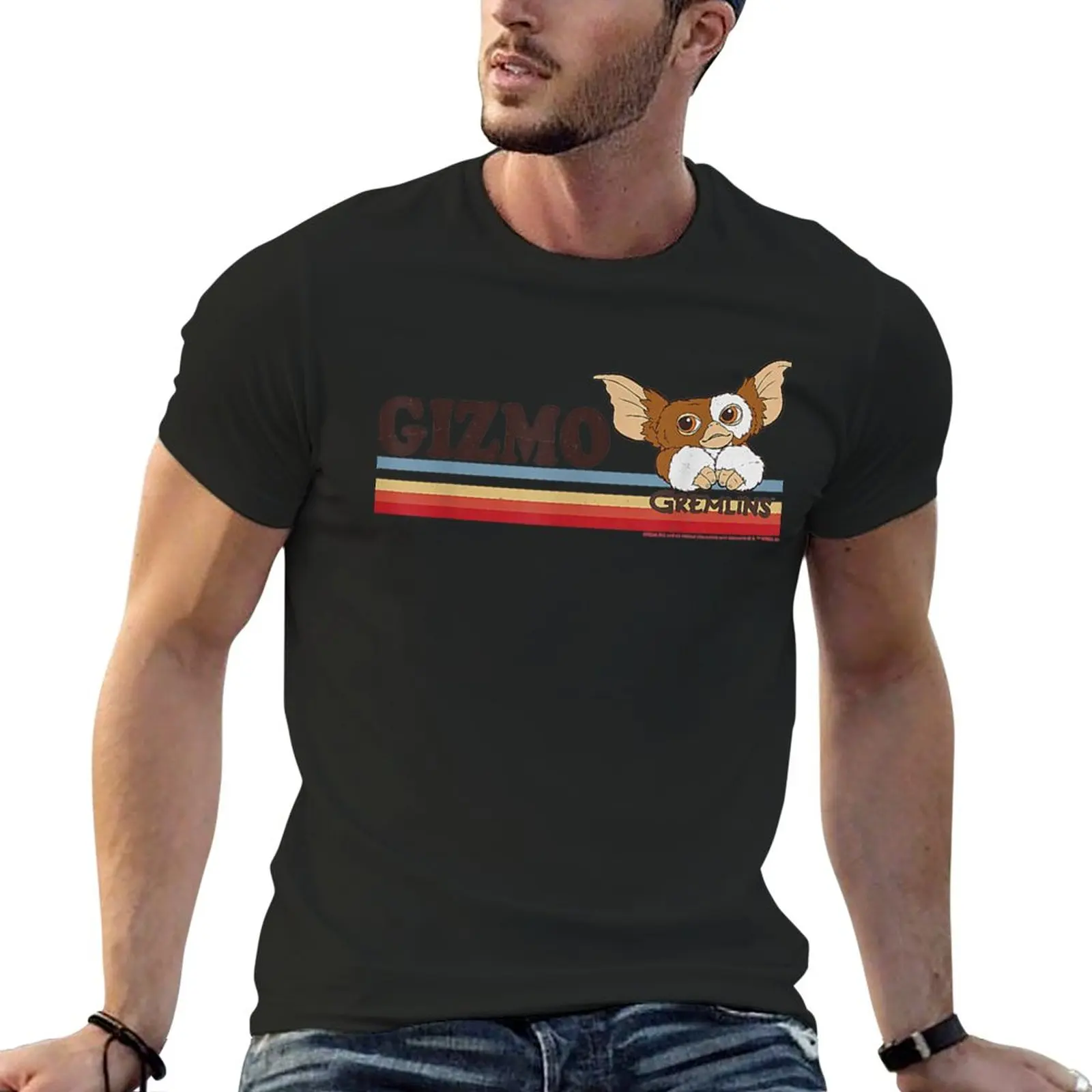 New Gremlins Gizmo Retro Stripes Essential T-Shirt sublime t shirt black t shirts sweat shirt t shirts men