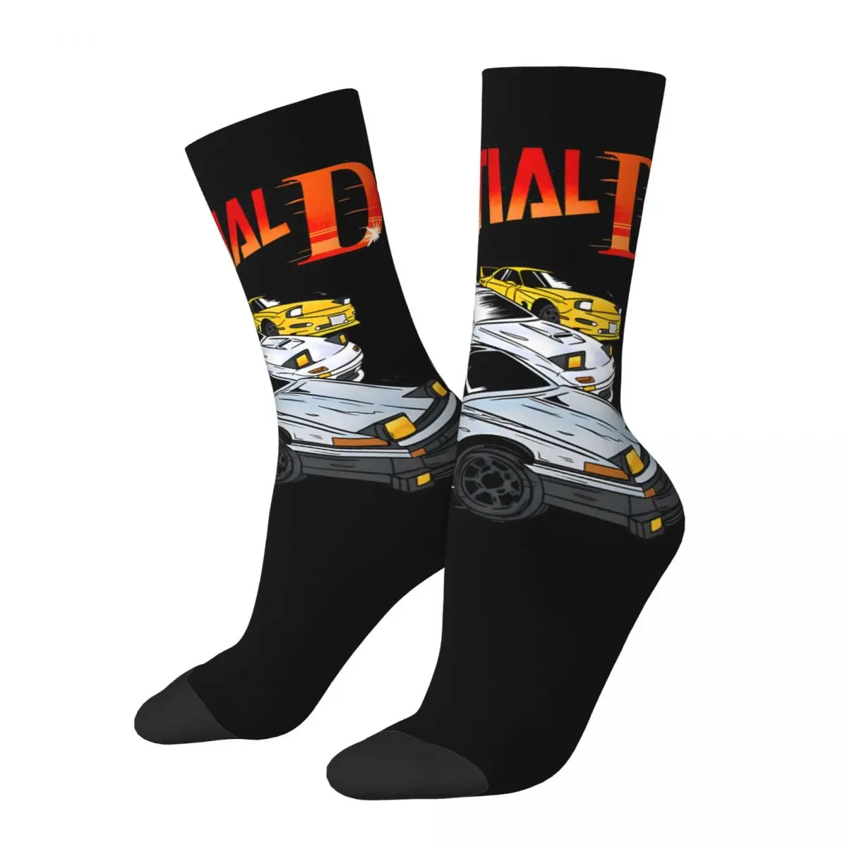 Hip Hop Vintage Initial D Vintage Aufkleber verrückte Herren Kompression socken Unisex Initiale D Harajuku nahtlos gedruckt lustige Neuheit