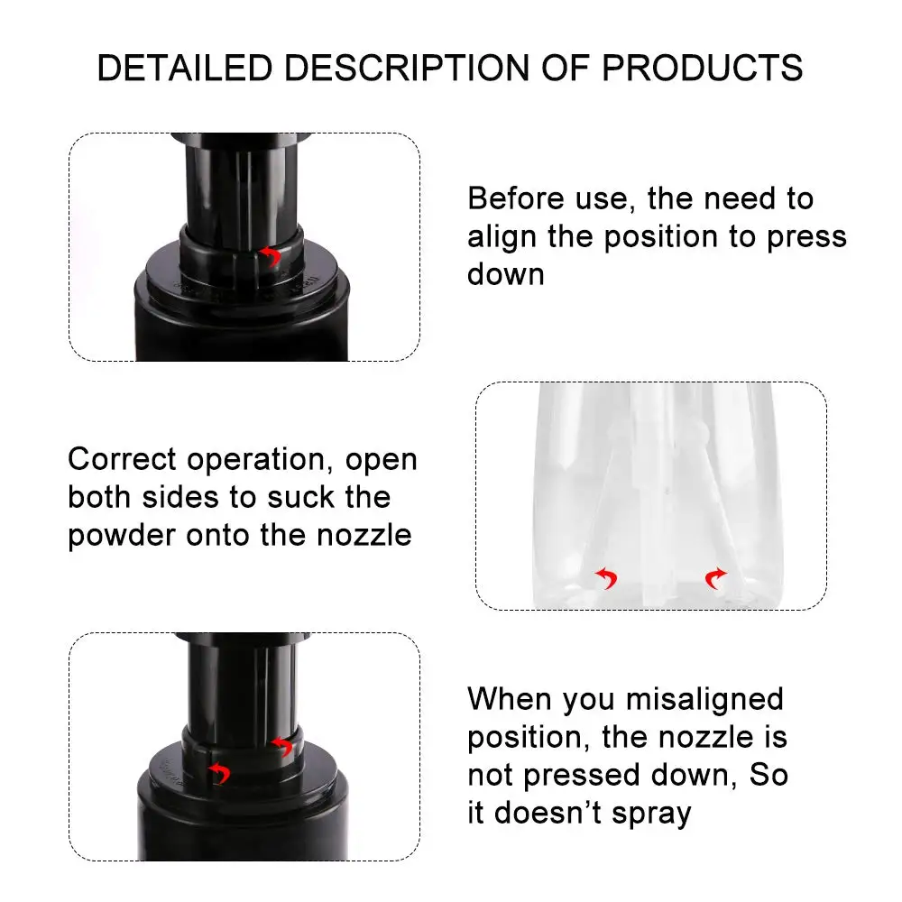 180ml Powder Atomizer Bottle Talcum Emulsion Spray Travel Container Lotion Dispenser Rotate Bottle Salon Accessories